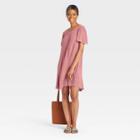 Women's Short Sleeve Smocked Front Shift Dress - Knox Rose Pink