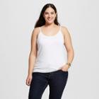 Women's Plus Size Slim Fit Cami - Ava & Viv - White 3x, Women's,