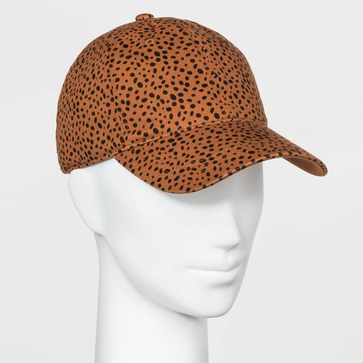 Women's Cotton Baseball Leopard Print - Universal Thread Brown