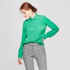 Women's Long Sleeve Blouse - A New Day Green
