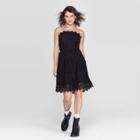 Women's Strapless Lace Mini Dress - Xhilaration Black