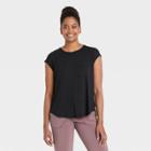 Women's Wrap Front Short Sleeve Top - All In Motion Black