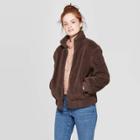 Women's Sherpa Bomber Jacket - Universal Thread Brown