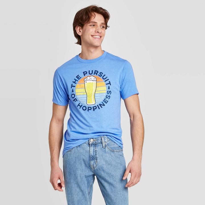 Men's Short Sleeve Hoppiness Graphic T-shirt - Awake Blue S, Men's,
