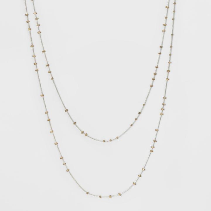 Target Long Station Chains With Scattered Crimps Layered Necklace - Universal Thread