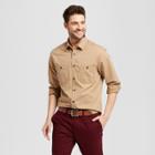 Men's Standard Fit Military Long Sleeve Shirt - Goodfellow & Co Tan