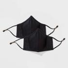 Women's 2pk Adjustable 3 Ply Fabric Face Mask - Universal Thread Black