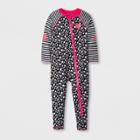 Toddler Girls' Floral Swim Full Bodysuit - Cat & Jack Black