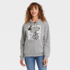 Peanuts Women's Snoopy Zip-up Hooded Graphic Sweatshirt - Gray