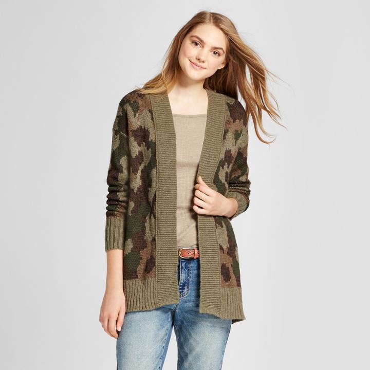 Women's Camo Print Cardigan - Mossimo Supply Co. Olive Xl, Green/green