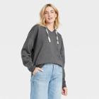 Women's Fleece Hooded Sweatshirt - Universal Thread Dark Gray