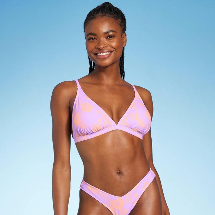 Juniors' Triangle Bikini Top - Xhilaration Lavender D/dd Cup, Purple