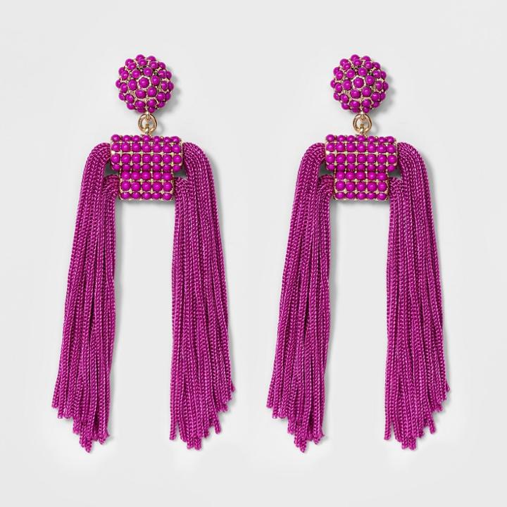 Sugarfix By Baublebar Beaded Tassel Drop Earrings - Purple, Girl's