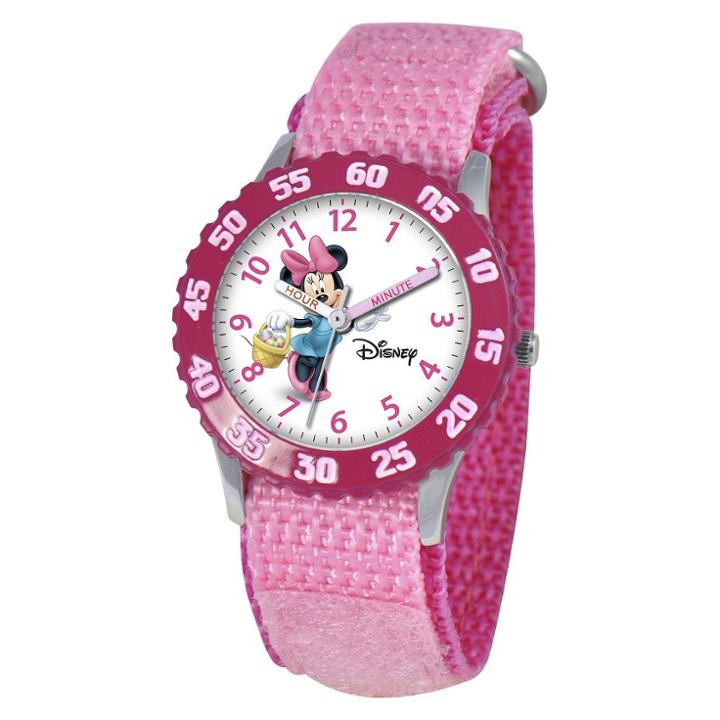 Disney Kid's Minnie Watch - Pink, Girl's,