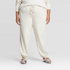 Women's Plus Size Embroidered Mid-rise Jogger - Universal Thread Cream 4x, Size: