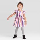 Toddler Girls' Flutter Sleeve Striped Dress - Art Class 12m, Toddler Girl's,