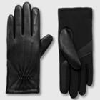 Isotoner Adult Leather Gloves - Black