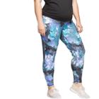 Maternity Plus Size Floral Print Active Leggings With Crossover Panel - Isabel Maternity By Ingrid & Isabel Lilac 4x, Women's,