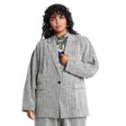Women's Plus Size Chevron Oversized Tweed Blazer - Rachel Comey X Target Gray