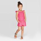 Toddler Girls' Striped Lurex Romper - Cat & Jack Pink