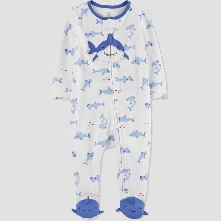 Baby Boys' Shark Footed Pajama - Just One You Made By Carter's Blue