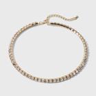 16 Rhinestone Collar Statement Necklace - A New Day Clear, Red