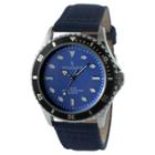 Peugeot Watches Peugeot Men's Sports Bezel Canvas Strap Watch - Blue, Navy