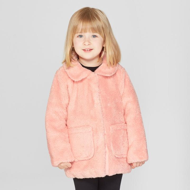 Toddler Girls' Faux Fur Jacket - Cat & Jack Pink
