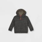 Toddler Boys' Sherpa Lined Zip-up Hoodie Sweatshirt - Cat & Jack Gray