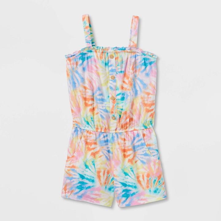 Girls' Sleeveless Printed Romper - Cat & Jack Xs,