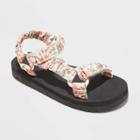 Girls' Mae Floral Print Ankle Quarter Sandals - Cat & Jack Pink