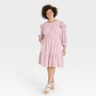 Women's Plus Size Puff Long Sleeve Ruffle Dress - Universal Thread Lilac
