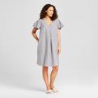 Maternity Striped Draped Sleeve Woven Dress - Isabel Maternity By Ingrid & Isabel Gray/white L, Infant Girl's