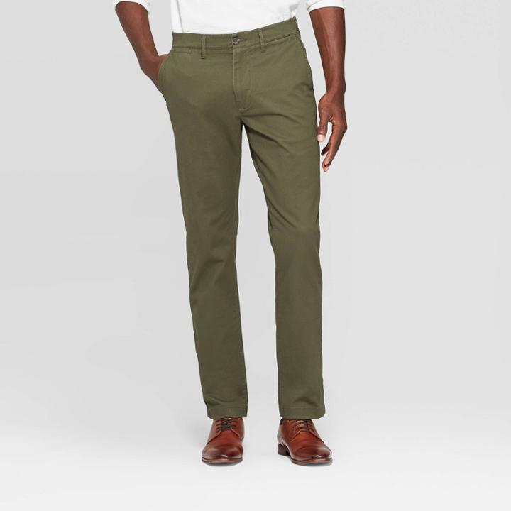 Men's 30 Athletic Fit Chino Pants - Goodfellow & Co Paris Green