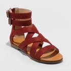 Women's Rosalee Wide Width Gladiator Sandals - Universal Thread Rust (red) 11w,