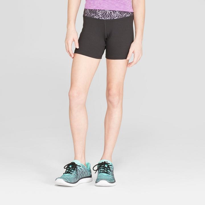 Girls' Performance Yoga Shorts - C9 Champion Black M, Girl's,