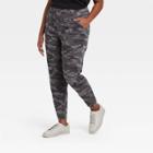 Women's Plus Size Camo Print Mid-rise Utility Ankle Pants - Knox Rose Gray