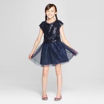 Girls' 2pc Dressy Dress Set - Zenzi - Navy