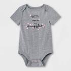 Baby Girls' 'you + Me + Snuggles' Short Sleeve Bodysuit - Cat & Jack Gray Newborn