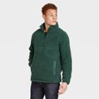Men's Sherpa 1/4 Zip Hooded Sweatshirt - Goodfellow & Co Green