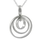 Journee Collection Women's Tressa Collection Multi-circle Pendant Necklace In Sterling