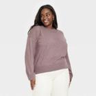 Women's Plus Size Fine Gauge Crewneck Sweater - A New Day Dark Brown