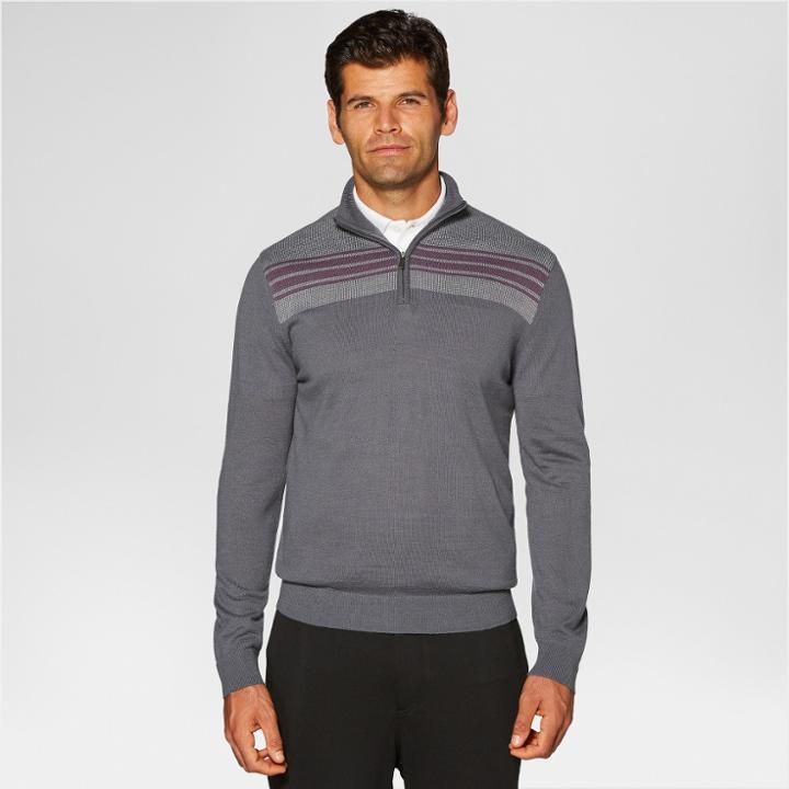 Jack Nicklaus Men's Quarter Zip Golf Sweater - Steel Heather