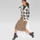 Women's Plaid Long Sleeve Button Front Cardigan - Wild Fable Ivory/black