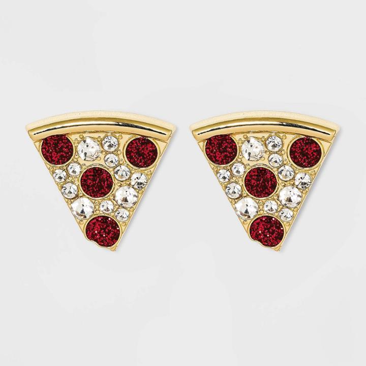 Sugarfix By Baublebar Glitter Pizza Stud Earrings - Red