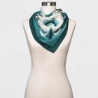 Women's Floral Print Washable Silk Scarf - Universal Thread Green