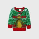 Dr. Seuss Baby Grinch Pullover Ugly Christmas Sweater - Green Newborn