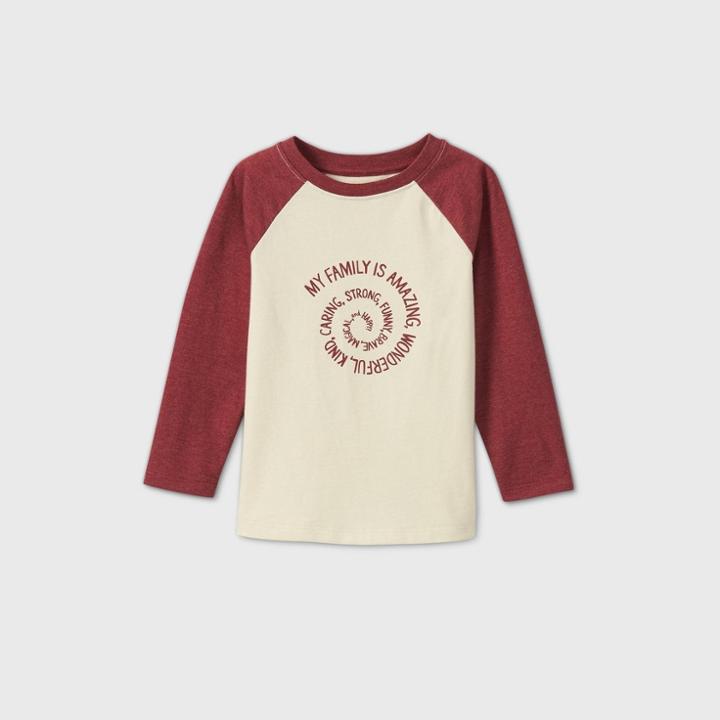 Toddler Boys' Long Sleeve Amazing Family Graphic T-shirt - Cat & Jack Cream