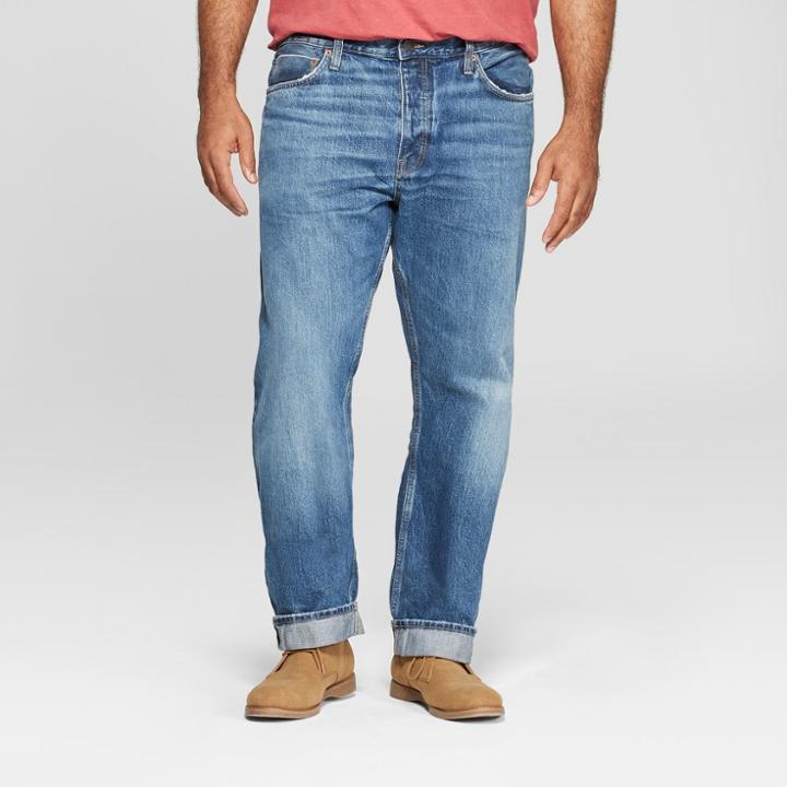Target Men's Tall Slim Straight Fit Selvedge Denim Jeans - Goodfellow & Co Bright Blue