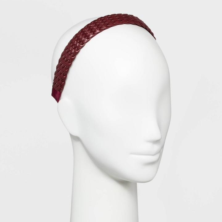 Target Wide Basket Wave Faux Leather Cover Top Headband - Wild Fable Royal Burgundy